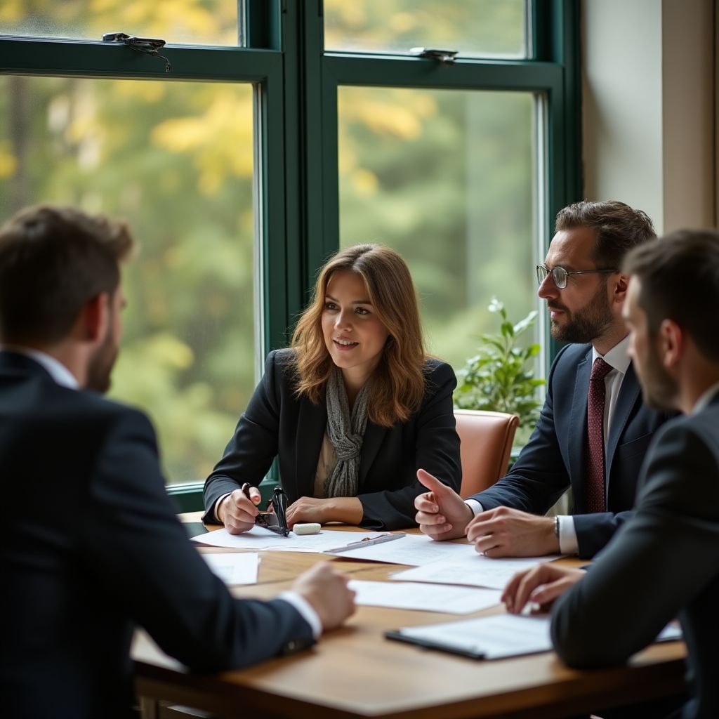 Reunión de estrategia financiera con clientes